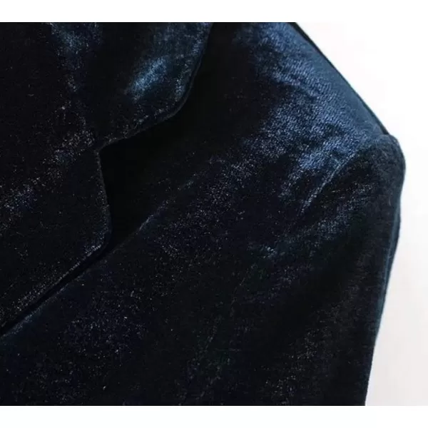 CHARTOU Women's Comfy Tailored Collar Shimmer Velvet 1-Button Blazer Suit Jacket