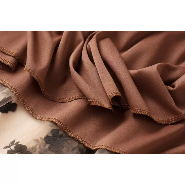 CHARTOU Women's Elastic High Waist Tulle Ruffle Pleated A-Line Swing Midi Skirt