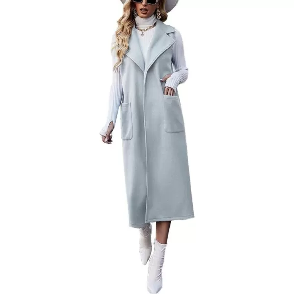 CHARTOU Women's Elegant Sleeveless Wool Blend Open Front Cardigan Vest Overcoat Jacket