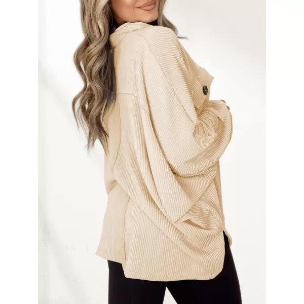 CHARTOU Women's Fall Casual Polo Collared Long Sleeve Oversized T-Shirt Tunic Tops