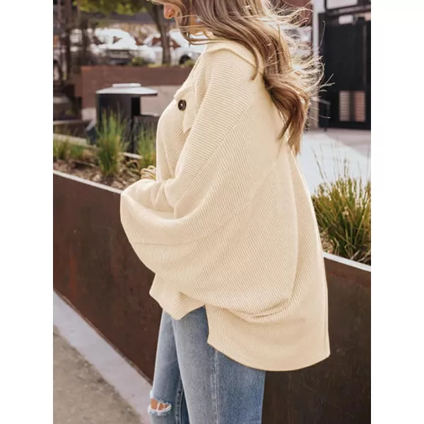 CHARTOU Women's Fall Casual Polo Collared Long Sleeve Oversized T-Shirt Tunic Tops