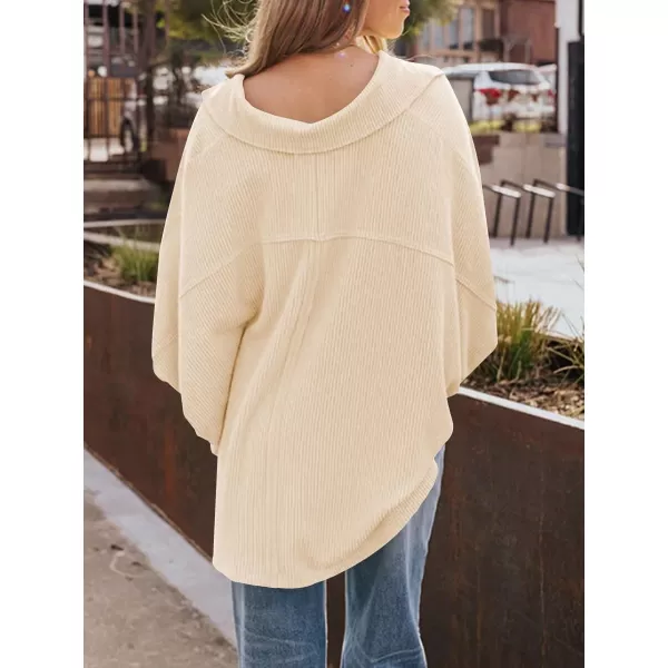 CHARTOU Women's Fall Casual Polo Collared Long Sleeve Oversized T-Shirt Tunic Tops
