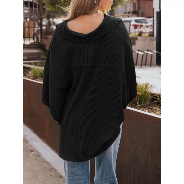 CHARTOU Women's Fall Casual Polo Collared Long Sleeve Oversized T-Shirt Tunic Tops