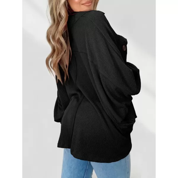 CHARTOU Women's Fall Casual Polo Collared Long Sleeve Oversized T-Shirt Tunic Tops