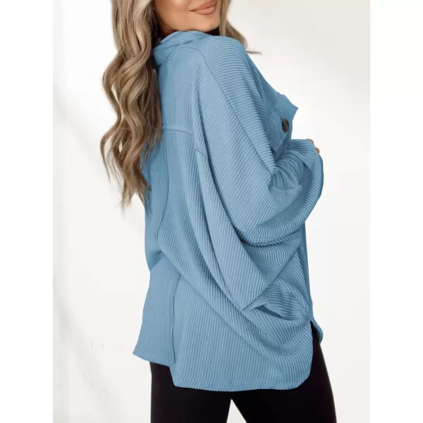 CHARTOU Women's Fall Casual Polo Collared Long Sleeve Oversized T-Shirt Tunic Tops