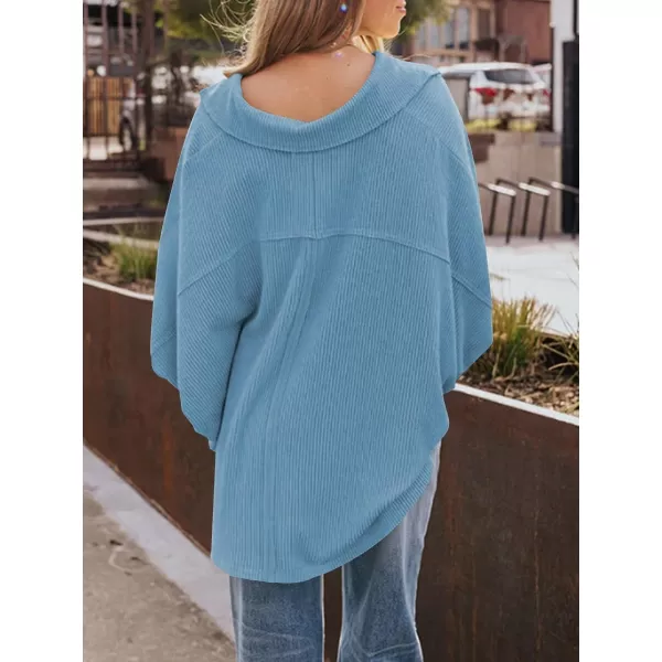 CHARTOU Women's Fall Casual Polo Collared Long Sleeve Oversized T-Shirt Tunic Tops