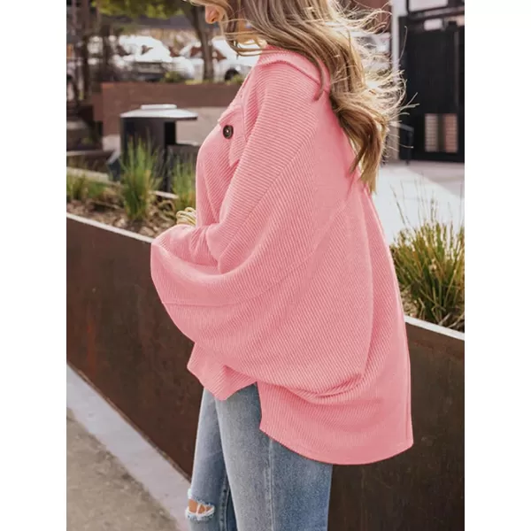 CHARTOU Women's Fall Casual Polo Collared Long Sleeve Oversized T-Shirt Tunic Tops