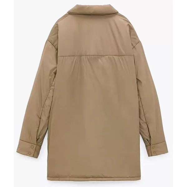 CHARTOU Women's Insulated Padded Quilted Button Down Shirt Jacket Overcoat with Pocket