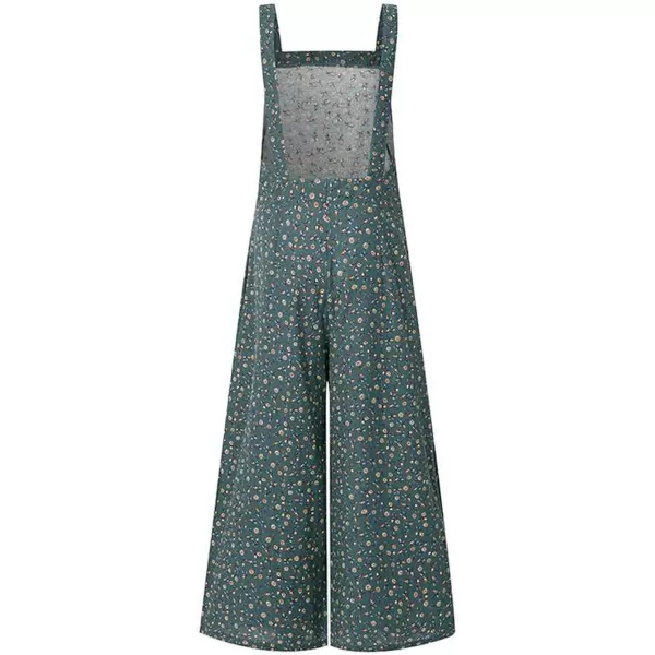 CHARTOU Women's Loose Strap Sleeveless Wide Leg Jumpsuit Bib Overalls Pocket Button One Piece Outfits