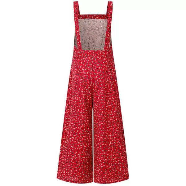 CHARTOU Women's Loose Strap Sleeveless Wide Leg Jumpsuit Bib Overalls Pocket Button One Piece Outfits