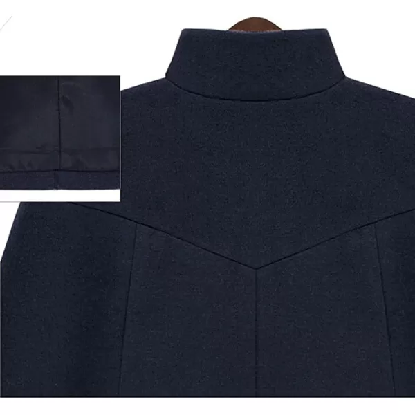 CHARTOU Women's Mock Neck Button Down Poncho Cape Woolen Pea Coat Cloak