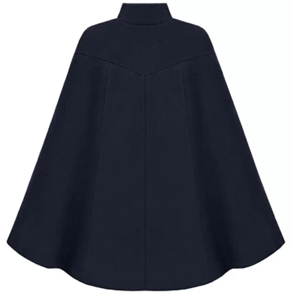 CHARTOU Women's Mock Neck Button Down Poncho Cape Woolen Pea Coat Cloak