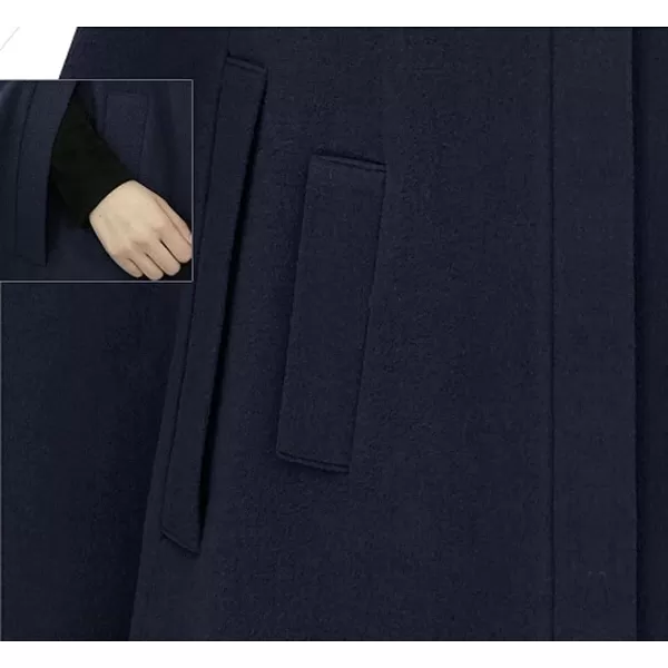 CHARTOU Women's Mock Neck Button Down Poncho Cape Woolen Pea Coat Cloak