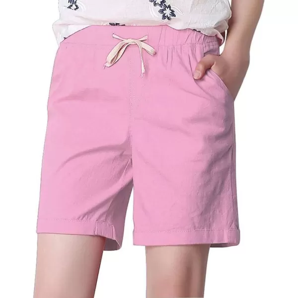 CHARTOU Women's Modest Loose Elastic-Waisted Bermuda Drawstring Casual Shorts