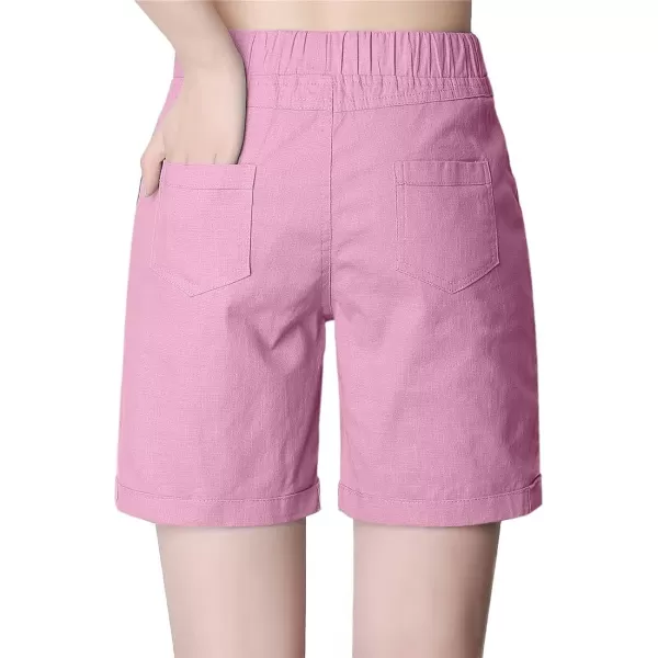 CHARTOU Women's Modest Loose Elastic-Waisted Bermuda Drawstring Casual Shorts
