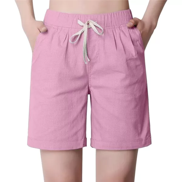CHARTOU Women's Modest Loose Elastic-Waisted Bermuda Drawstring Casual Shorts