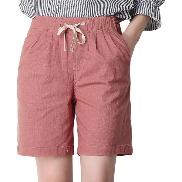 CHARTOU Women's Modest Loose Elastic-Waisted Bermuda Drawstring Casual Shorts