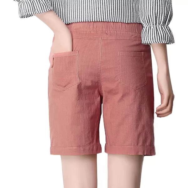 CHARTOU Women's Modest Loose Elastic-Waisted Bermuda Drawstring Casual Shorts