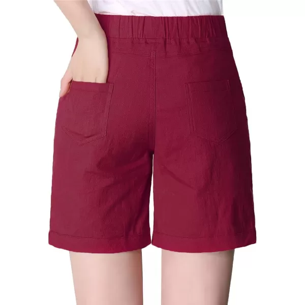 CHARTOU Women's Modest Loose Elastic-Waisted Bermuda Drawstring Casual Shorts