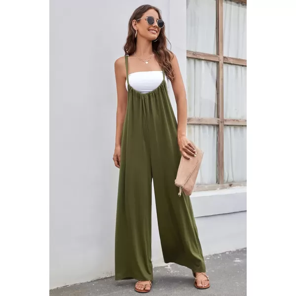 CHARTOU Women's Overalls Casual Spaghetti Strap Suspender Wide Leg Loose Jumpsuits Rompers with Pockets