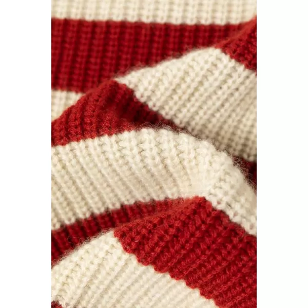 CHARTOU Women's Oversized Sweater Turtleneck 2023 Fall Stripes Pullover Sweater Jumpers
