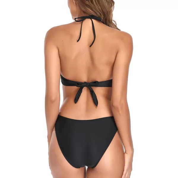CHARTOU Women's Sexy Tassel One Piece Swimsuit Cutout Halter Beach Bikini Bathing Suit Monokini