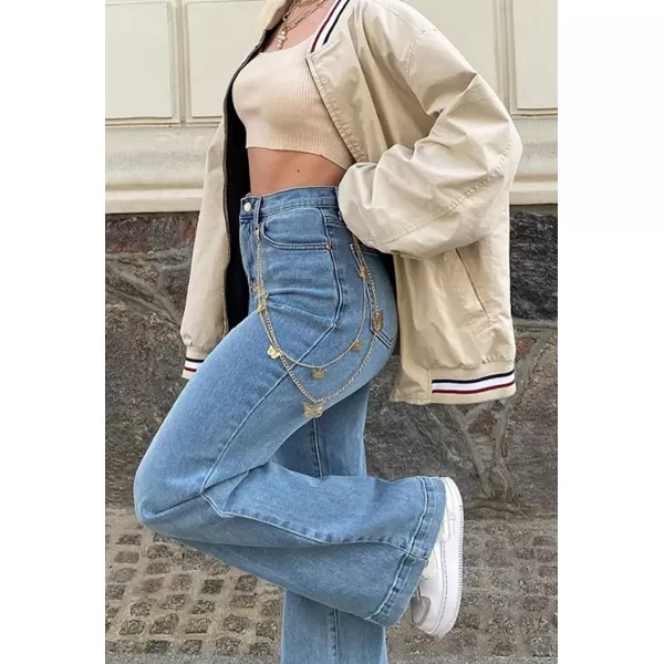 CHARTOU Women's Stretchy High Waist Bell Bottoms Flared Y2k Denim Jeans Pants