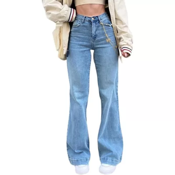 CHARTOU Women's Stretchy High Waist Bell Bottoms Flared Y2k Denim Jeans Pants