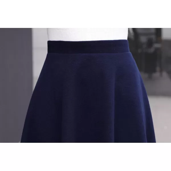 CHARTOU Women's Stretchy High Waist Woolen Flared A Line Swing Maxi Long Skirt