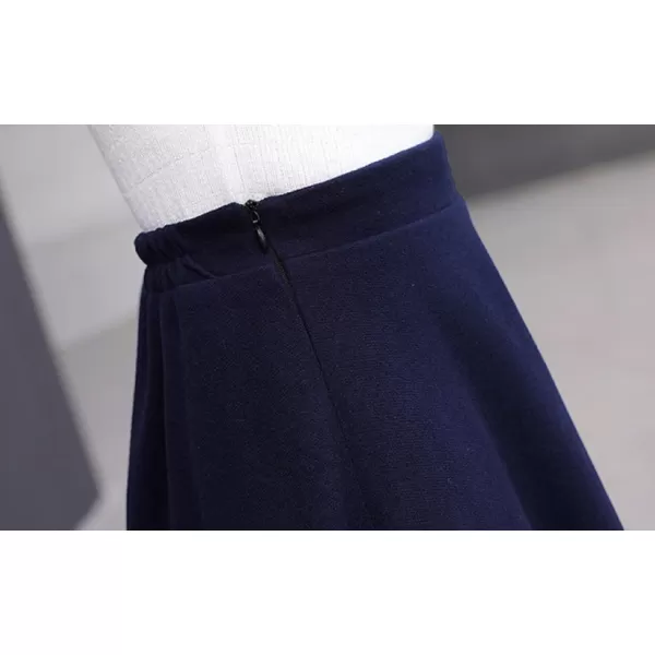 CHARTOU Women's Stretchy High Waist Woolen Flared A Line Swing Maxi Long Skirt