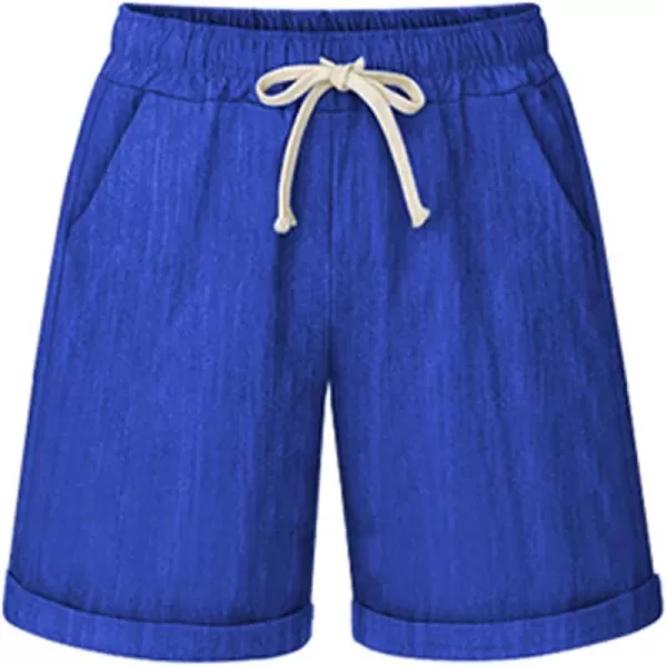 CHARTOU Women's Summer Casual Drawstring Waisted Linen Clothing Shorts