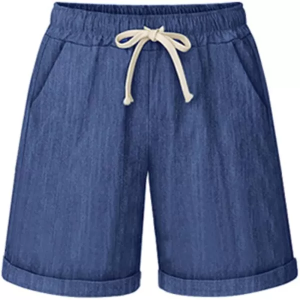 CHARTOU Women's Summer Casual Drawstring Waisted Linen Clothing Shorts