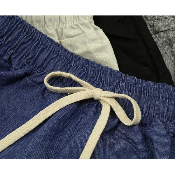 CHARTOU Women's Summer Casual Drawstring Waisted Linen Clothing Shorts