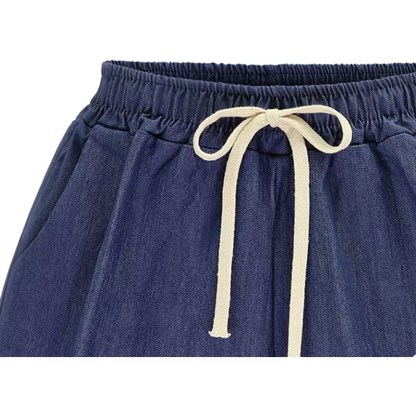 CHARTOU Women's Summer Casual Drawstring Waisted Linen Clothing Shorts