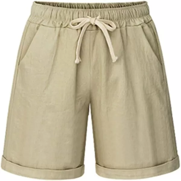CHARTOU Women's Summer Casual Drawstring Waisted Linen Clothing Shorts