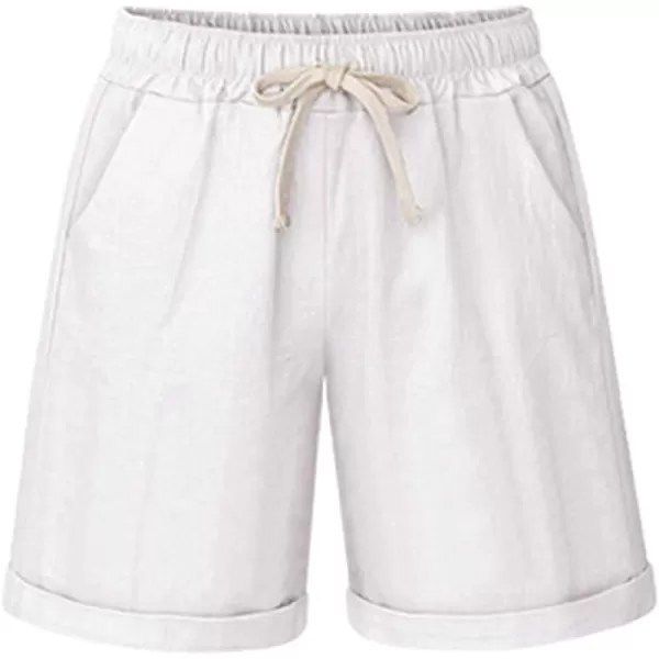 CHARTOU Women's Summer Casual Drawstring Waisted Linen Clothing Shorts