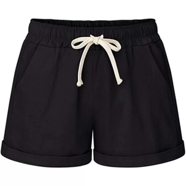 CHARTOU Women's Summer Casual Drawstring Waisted Linen Clothing Shorts