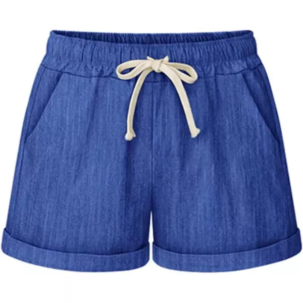 CHARTOU Women's Summer Casual Drawstring Waisted Linen Clothing Shorts