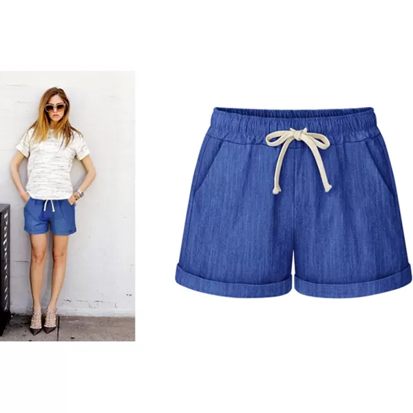 CHARTOU Women's Summer Casual Drawstring Waisted Linen Clothing Shorts