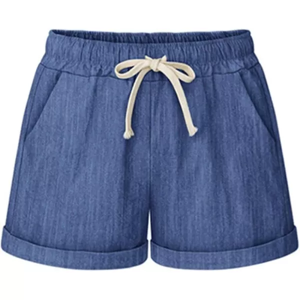 CHARTOU Women's Summer Casual Drawstring Waisted Linen Clothing Shorts
