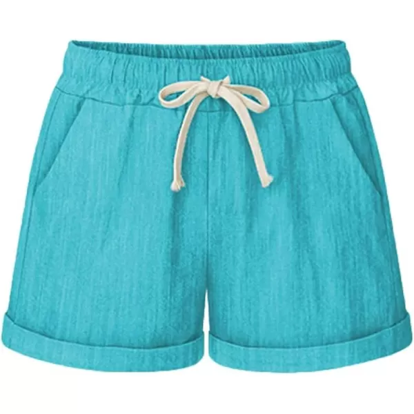 CHARTOU Women's Summer Casual Drawstring Waisted Linen Clothing Shorts