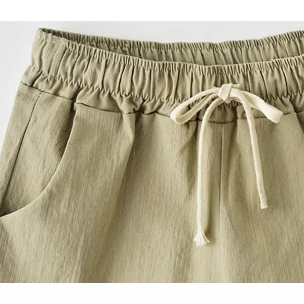 CHARTOU Women's Summer Casual Drawstring Waisted Linen Clothing Shorts