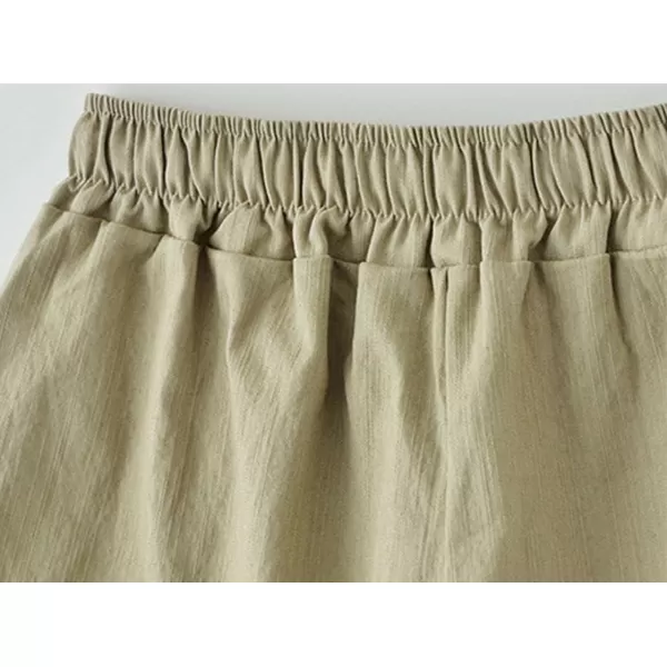 CHARTOU Women's Summer Casual Drawstring Waisted Linen Clothing Shorts