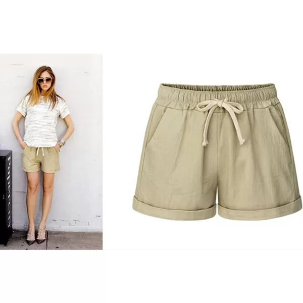 CHARTOU Women's Summer Casual Drawstring Waisted Linen Clothing Shorts
