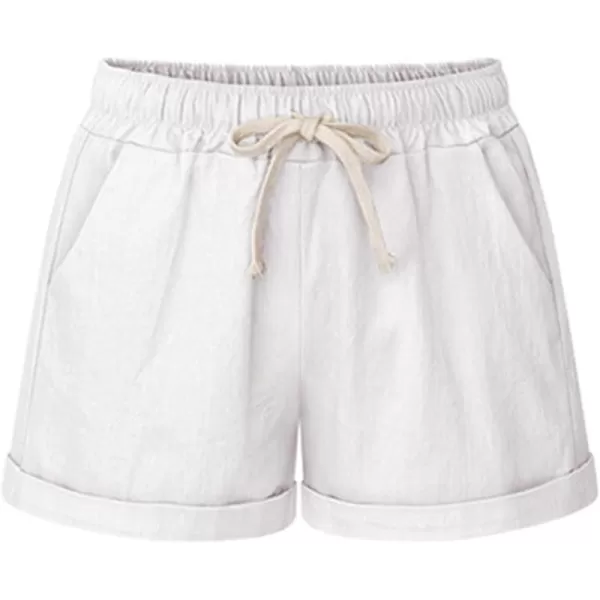 CHARTOU Women's Summer Casual Drawstring Waisted Linen Clothing Shorts