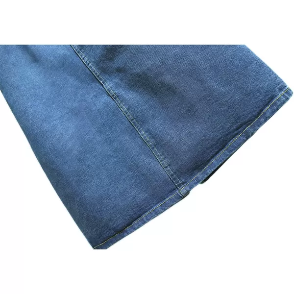 CHARTOU Women's Summer Casual Elastic Waist Pockets Work Midi Denim A Line Skirt