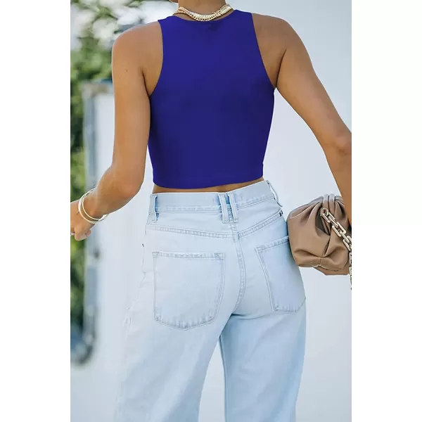 CHARTOU Women's Summer Crop Tops Racer Back Sleeveless Tank Shirt Tops