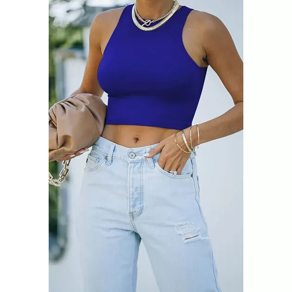 CHARTOU Women's Summer Crop Tops Racer Back Sleeveless Tank Shirt Tops