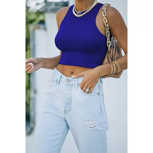 CHARTOU Women's Summer Crop Tops Racer Back Sleeveless Tank Shirt Tops