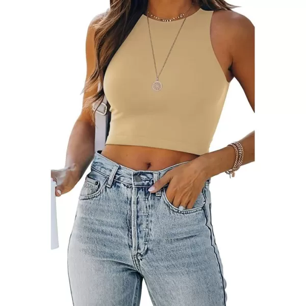 CHARTOU Women's Summer Crop Tops Racer Back Sleeveless Tank Shirt Tops